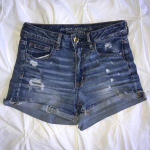 High Rise Super Stretch Jean Shorts